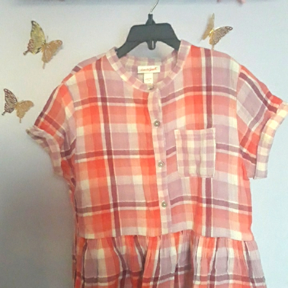 Cat & jack  Orange, Purple, Burgundy Girl Dress Size L 10/12.